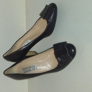 Pancaldi for Diane B. Women's Black Leather Pump size 38 and a half
